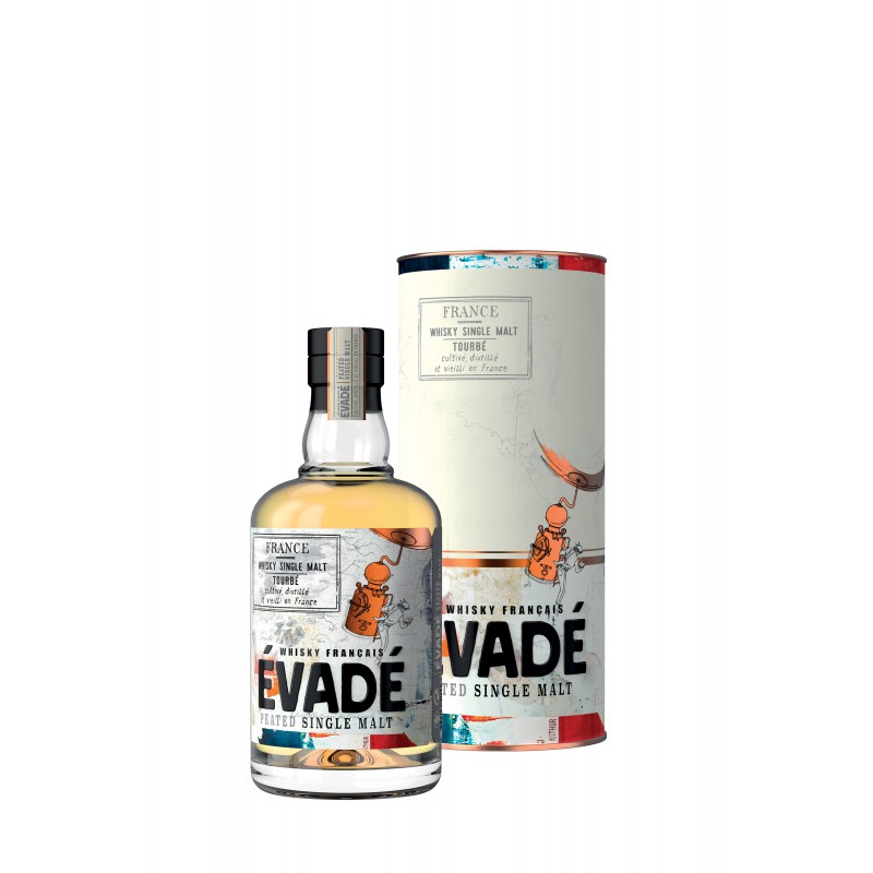 ÉVADÉ, whisky single malt tourbé 43% au meilleur prix