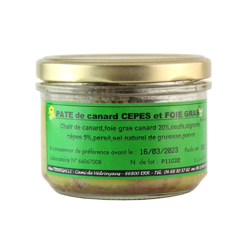 Mas Terregalls - Pâté de canard cèpes et foie gras