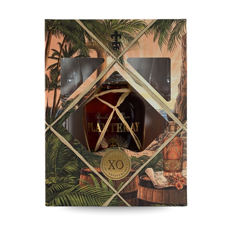 Rhum Planteray Coffret 2 verres - Barbados xo 20th anniversary - 70cl