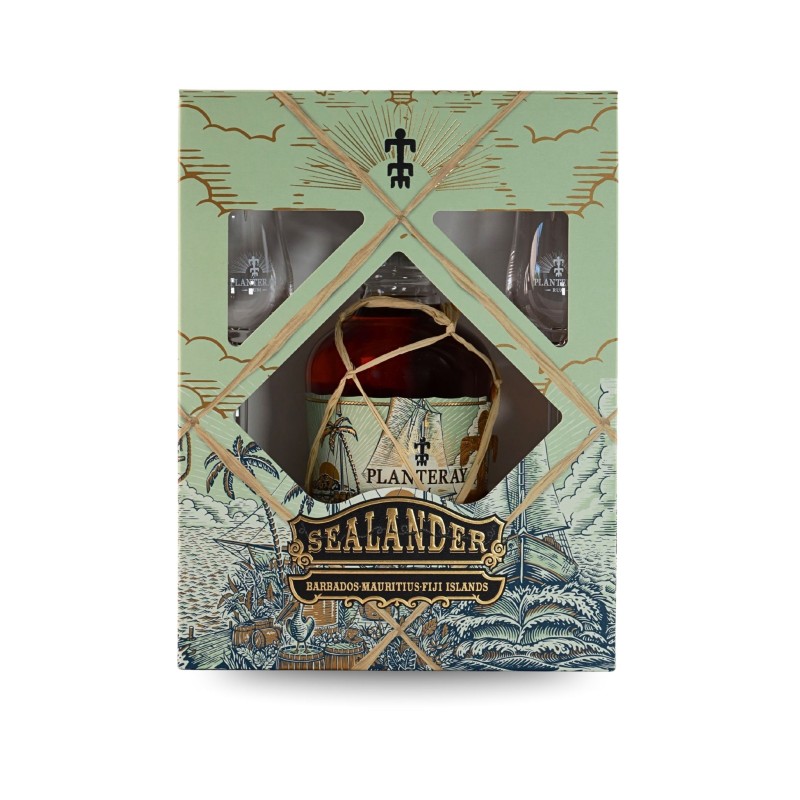 Rhum Planteray - Coffret 2 verres - Sealanders - 70cl